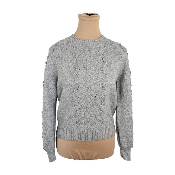 Rails Light Grey Ruffle Frill Sweater Sz S - Picture 1 of 11